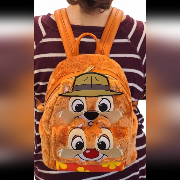 Loungefly Disney Chip ‘n Dale Rescue Rangers Mini Backpack – Plush Furry Design - Picture 3 of 16